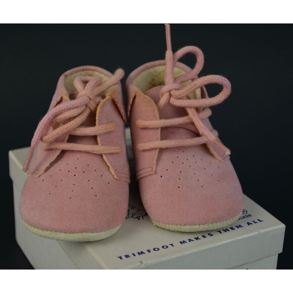 Trimfoot Baby Deer Shoes Pink Creeper 6-9 Months In Box - Picture 4 of 9